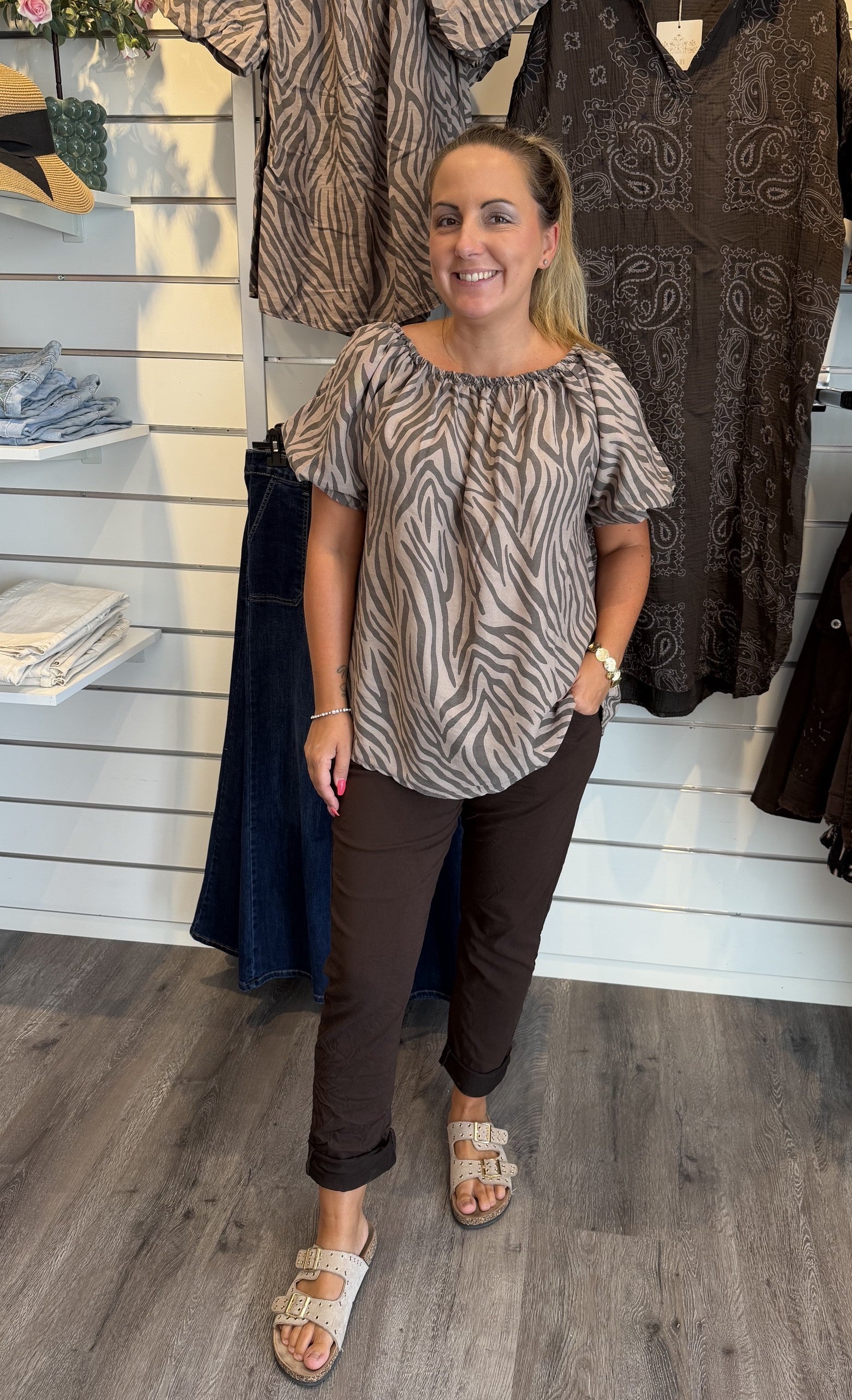 Luciana Topp 26136 Zebra Fango