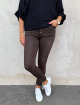 Zelma - Jeans med knappar - Choco