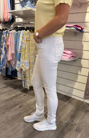 Zelma - Jeans med knappar - Vit- Nyhet
