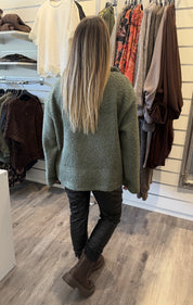 Harriet Teddyjacka Kort Zip Khaki