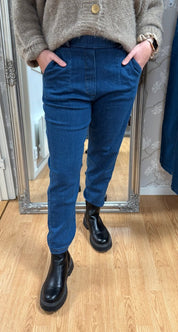 Zora - Byxa med resår  - Denim - Nyhet