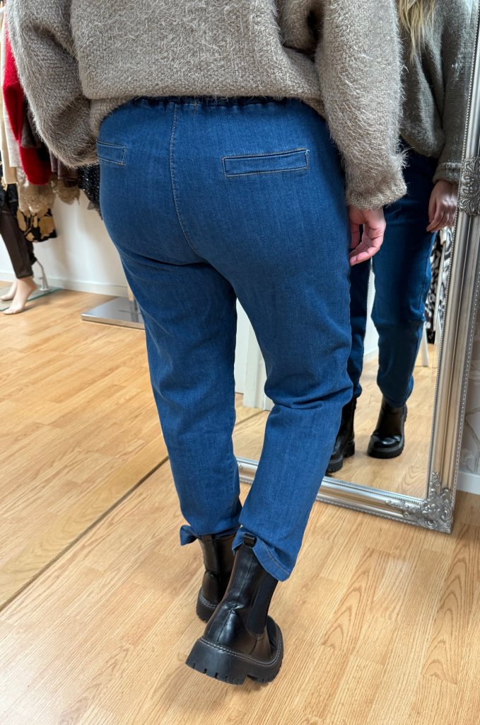 Zora - Byxa med resår  - Denim - Nyhet