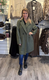 Zorina Teddyjacka Lång Khaki