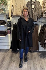 Zorina Teddyjacka Lång Svart