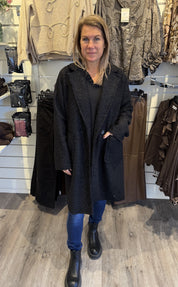 Zorina Teddyjacka Lång Svart