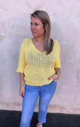 Agata - Stickad tröja- Yellow - Nyhet
