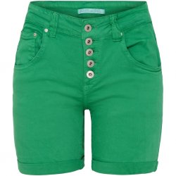 Alba - Jeansshorts med knappar- Grön