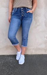 Alba - Trekvartsbyxor - Denim- Nyhet