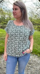 Alexa - Topp - Flower -Khaki - Nyhet