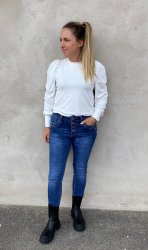 Amber - Jeans med pärlor JW1507 - Mörktvätt - Nyhet