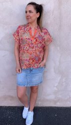 Andrea - Blus - Pasifique Orange mix  - Nyhet