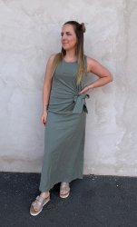 Annabelle - Klänning med knyt  - Army - Nyhet