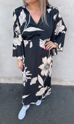 Ariana - Klänning - Flower - Svart - Nyhet