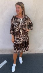 Arwen - Klänning - Leopard - Brown-  Nyhet
