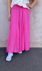 Åsa - Bomullskjol - Fuxia- Nyhet