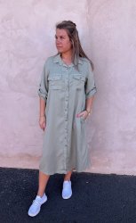 Astrid - Jeansklänning - Ljus Khaki - Nyhet