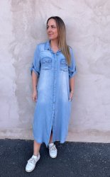 Astrid - Jeansklänning - Ljus Denim - Nyhet