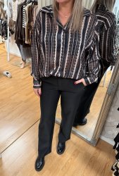 Alexandra - Blus - Glittrig - Svart/Brun/Beige - Nyhet