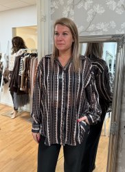 Alexandra - Blus - Glittrig - Svart/Brun/Beige - Nyhet