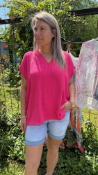 Calla- Blus V-ringad - Cerise- Nyhet