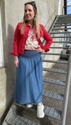 Carrie - Jeansjacka - Röd - Nyhet