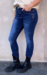 Celina - Jeans med bling JW1064 - Mørk Denim - Ny