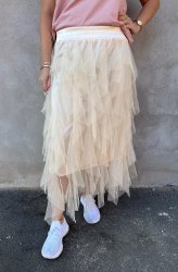 Clara- Tyllkjol - Beige- Nyhet
