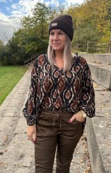Cleo - Blus - Mönster  - Svart - Nyhet