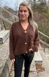 Dakota - Stickad Kofta - Choco - Nyhet