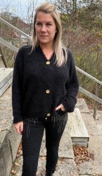 Dakota - Stickad Kofta - Svart - Nyhet