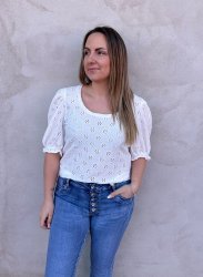 Dolores- Topp- Blommor- Creme- Nyhet