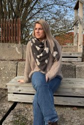 Eily - Halsduk - Brun - Hjärtan -Nyhet