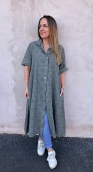 Elsy - Tunika - Blommor - Khaki -Nyhet