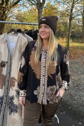 Elva- Blus- Flower/Leopard - Svart - Nyhet