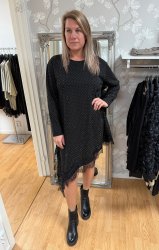 Elvira - Klänning - Strass/Spets - Svart - Nyhet