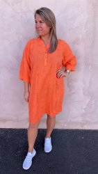 Felicia- Klänning- Blommor - Orange -Nyhet