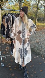 Filia- Klänning - Flower/Leopard - Beige- Nyhet