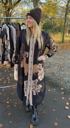 Filia- Klänning - Flower/Leopard - Svart - Nyhet