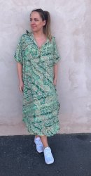 Luna - Klänning  - Floral Green- Nyhet
