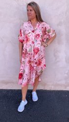 Luna - Klänning - Flower - Rosa -  Nyhet
