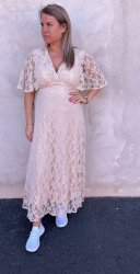 Gisela - Klänning - Spets - Beige - Nyhet