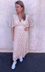 Gisela - Klänning - Spets - Beige - Nyhet