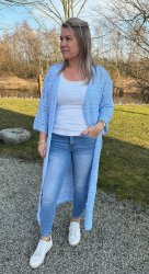 Hailey - Virkad Kofta lång - Ljusblå - Nyhet