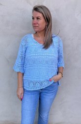 Paula - Virkad Topp - Ljusblå - Nyhet