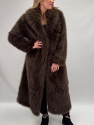 Hilda - Pälsjacka Lång - Choco - Nyhet