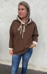 Jenny- Tröja med luva - Brun- Nyhet