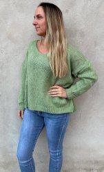 Ilione - Stickad tröja  - Grön - Nyhet