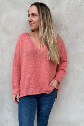 Ilione - Strikket sweater -  Coral - Nyhed