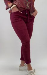 Helen - Byxor med knyt  - Bordo- Nyhet
