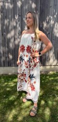 Dora - Klänning - Flower- Beige- Nyhet